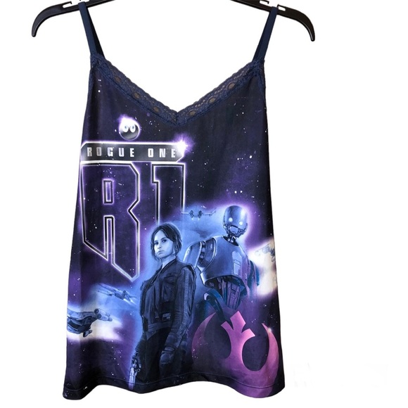 Star Wars Rogue One Lace Trim Cami Tank Top Purple Medium - Picture 1 of 5